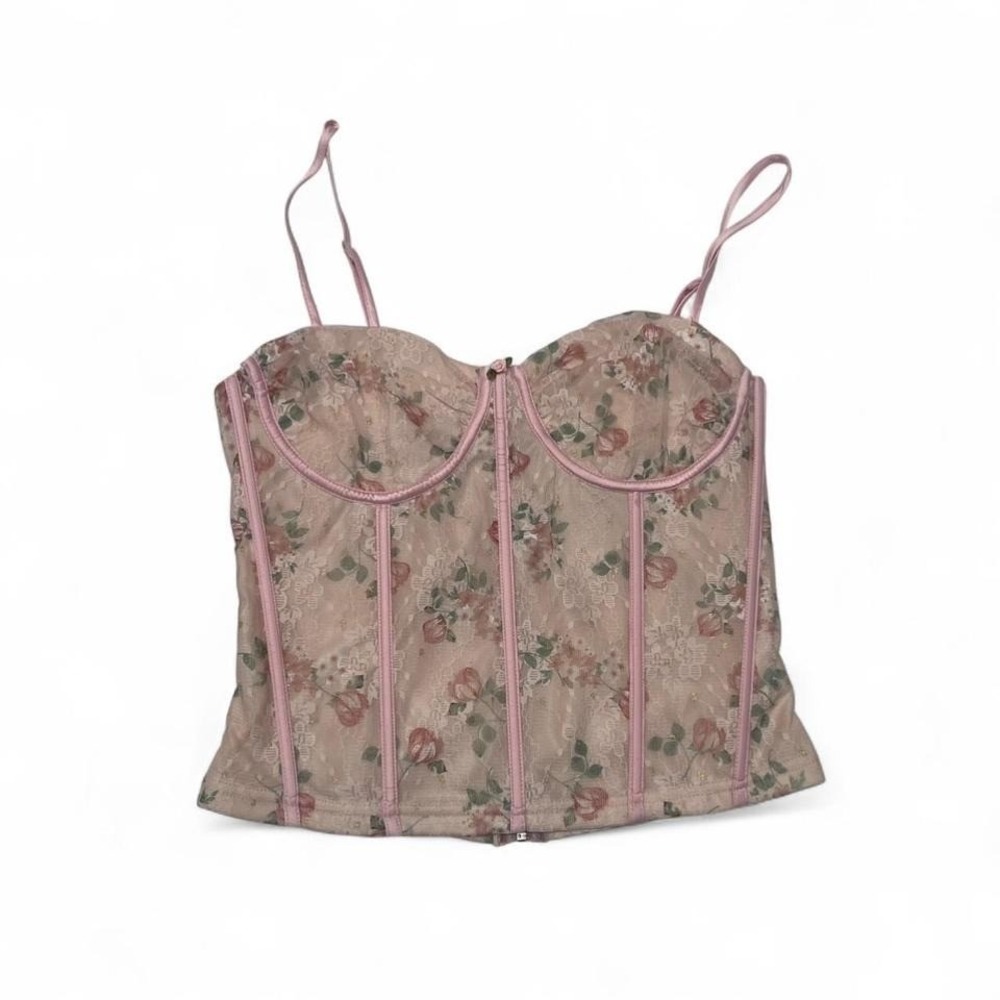 Pink floral corset‎